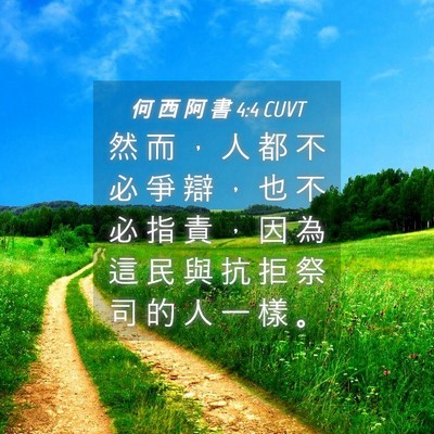 Picture 04 - 何 西 阿 書 4:4 CUVT - 然 而 ， 人 都 不 必 爭 辯 ， 也 不 - Bible Verse Picture