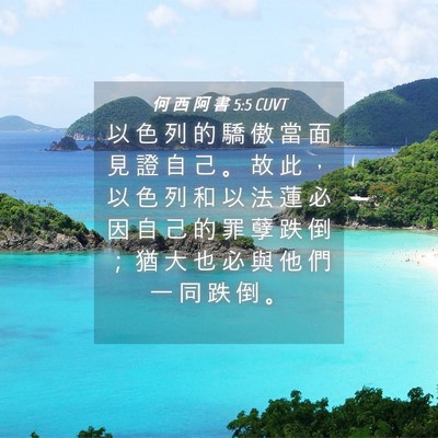 Picture 04 - 何 西 阿 書 5:5 CUVT - 以 色 列 的 驕 傲 當 面 見 證 自 己 - Bible Verse Picture