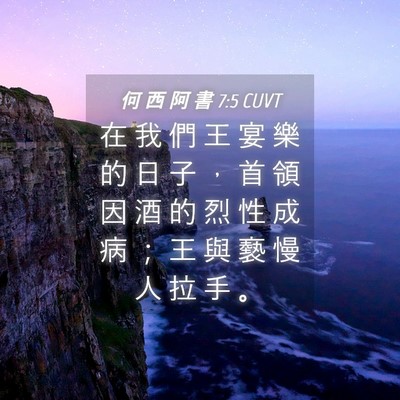 Picture 04 - 何 西 阿 書 7:5 CUVT - 在 我 們 王 宴 樂 的 日 子 ， 首 領 - Bible Verse Picture