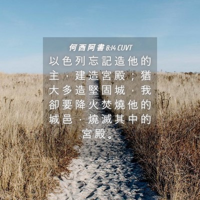 Picture 04 - 何 西 阿 書 8:14 CUVT - 以 色 列 忘 記 造 他 的 主 ， 建 造 - Bible Verse Picture