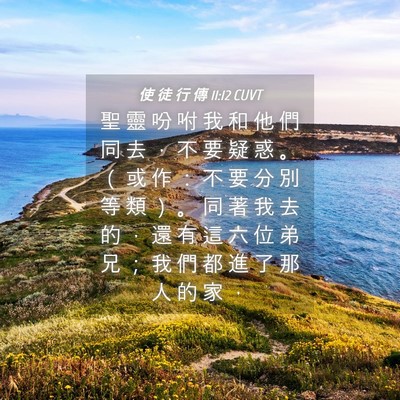Picture 04 - 使 徒 行 傳 11:12 CUVT - 聖 靈 吩 咐 我 和 他 們 同 去 ， 不 - Bible Verse Picture