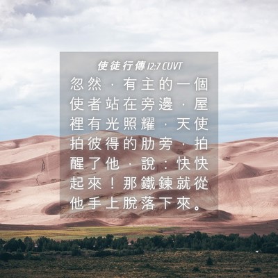 Picture 04 - 使 徒 行 傳 12:7 CUVT - 忽 然 ， 有 主 的 一 個 使 者 站 在 - Bible Verse Picture