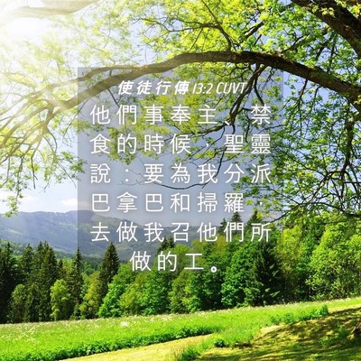 Picture 04 - 使 徒 行 傳 13:2 CUVT - 他 們 事 奉 主 、 禁 食 的 時 候 ， - Bible Verse Picture