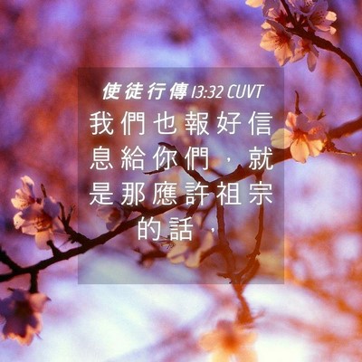 Picture 04 - 使 徒 行 傳 13:32 CUVT - 我 們 也 報 好 信 息 給 你 們 ， 就 - Bible Verse Picture