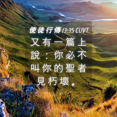 Picture 04 - 使 徒 行 傳 13:35 CUVT - 又 有 一 篇 上 說 ： 你 必 不 叫 你 - Bible Verse Picture