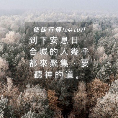 Picture 04 - 使 徒 行 傳 13:44 CUVT - 到 下 安 息 日 ， 合 城 的 人 幾 乎 - Bible Verse Picture
