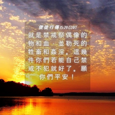 Picture 04 - 使 徒 行 傳 15:29 CUVT - 就 是 禁 戒 祭 偶 像 的 物 和 血 ， - Bible Verse Picture