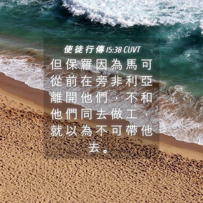 Picture 04 - 使 徒 行 傳 15:38 CUVT - 但 保 羅 因 為 馬 可 從 前 在 旁 非 - Bible Verse Picture