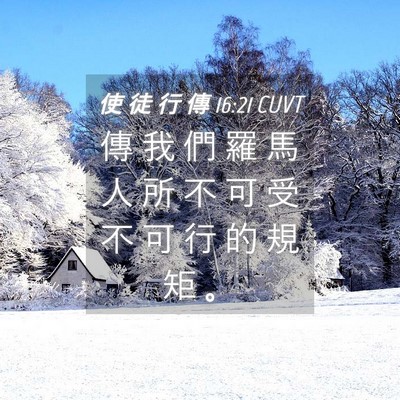 Picture 04 - 使 徒 行 傳 16:21 CUVT - 傳 我 們 羅 馬 人 所 不 可 受 不 可 - Bible Verse Picture