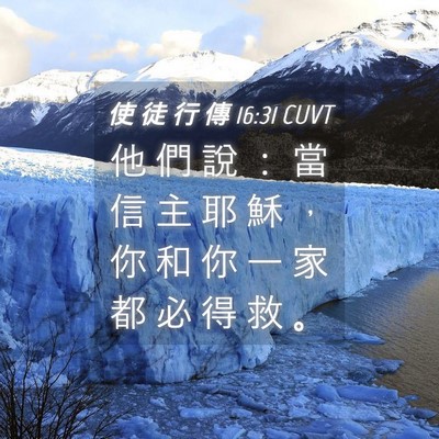 Picture 04 - 使 徒 行 傳 16:31 CUVT - 他 們 說 ： 當 信 主 耶 穌 ， 你 和 - Bible Verse Picture