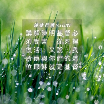 Picture 04 - 使 徒 行 傳 17:3 CUVT - 講 解 陳 明 基 督 必 須 受 害 ， 從 - Bible Verse Picture