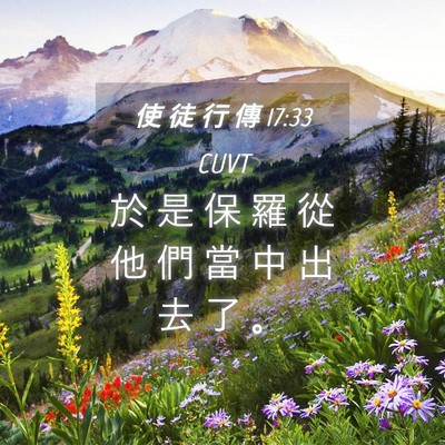 Picture 04 - 使 徒 行 傳 17:33 CUVT - 於 是 保 羅 從 他 們 當 中 出 去 了 - Bible Verse Picture