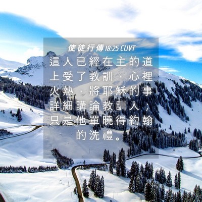 Picture 04 - 使 徒 行 傳 18:25 CUVT - 這 人 已 經 在 主 的 道 上 受 了 教 - Bible Verse Picture