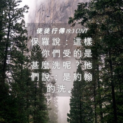 Picture 04 - 使 徒 行 傳 19:3 CUVT - 保 羅 說 ： 這 樣 ， 你 們 受 的 是 - Bible Verse Picture
