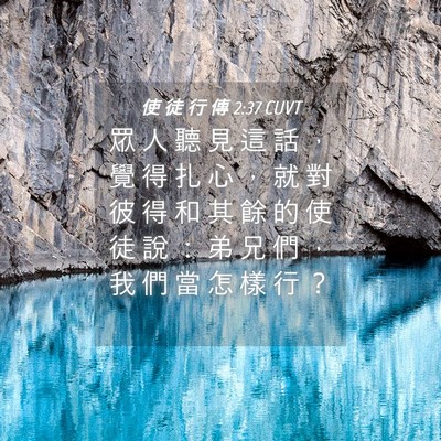 Picture 04 - 使 徒 行 傳 2:37 CUVT - 眾 人 聽 見 這 話 ， 覺 得 扎 心 ， - Bible Verse Picture