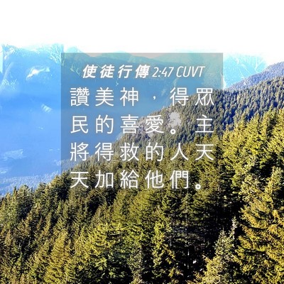 Picture 04 - 使 徒 行 傳 2:47 CUVT - 讚 美 神 ， 得 眾 民 的 喜 愛 。 主 - Bible Verse Picture