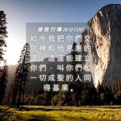 Picture 04 - 使 徒 行 傳 20:32 CUVT - 如 今 我 把 你 們 交 託 神 和 他 恩 - Bible Verse Picture