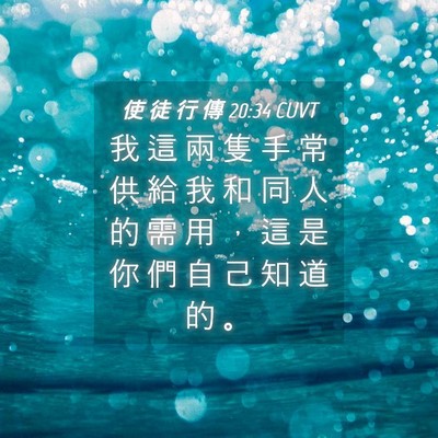 Picture 04 - 使 徒 行 傳 20:34 CUVT - 我 這 兩 隻 手 常 供 給 我 和 同 人 - Bible Verse Picture