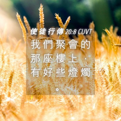 Picture 04 - 使 徒 行 傳 20:8 CUVT - 我 們 聚 會 的 那 座 樓 上 ， 有 好 - Bible Verse Picture