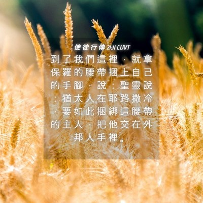 Picture 04 - 使 徒 行 傳 21:11 CUVT - 到 了 我 們 這 裡 ， 就 拿 保 羅 的 - Bible Verse Picture