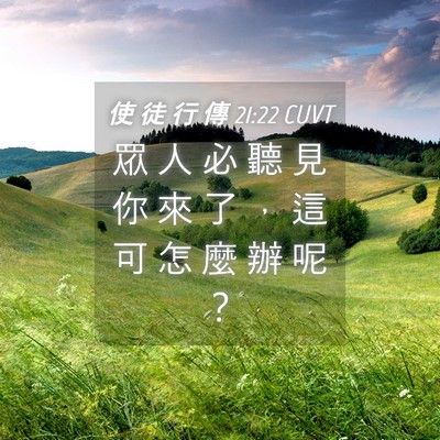 Picture 04 - 使 徒 行 傳 21:22 CUVT - 眾 人 必 聽 見 你 來 了 ， 這 可 怎 - Bible Verse Picture