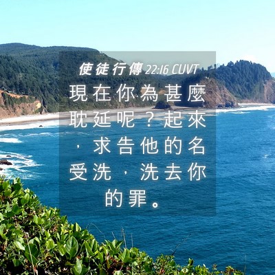 Picture 04 - 使 徒 行 傳 22:16 CUVT - 現 在 你 為 甚 麼 耽 延 呢 ？ 起 來 - Bible Verse Picture