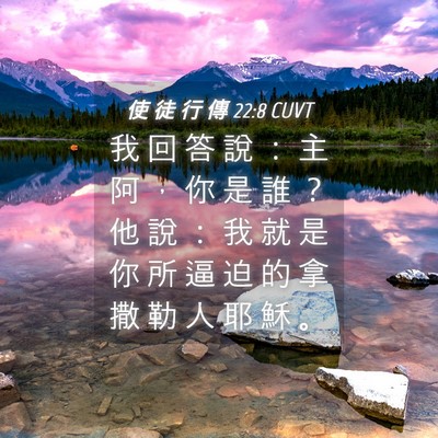Picture 04 - 使 徒 行 傳 22:8 CUVT - 我 回 答 說 ： 主 阿 ， 你 是 誰 ？ - Bible Verse Picture
