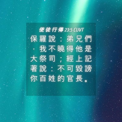 Picture 04 - 使 徒 行 傳 23:5 CUVT - 保 羅 說 ： 弟 兄 們 ， 我 不 曉 得 - Bible Verse Picture