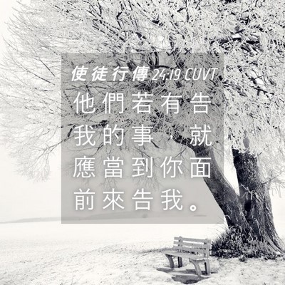 Picture 04 - 使 徒 行 傳 24:19 CUVT - 他 們 若 有 告 我 的 事 ， 就 應 當 - Bible Verse Picture