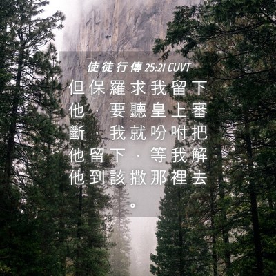 Picture 04 - 使 徒 行 傳 25:21 CUVT - 但 保 羅 求 我 留 下 他 ， 要 聽 皇 - Bible Verse Picture