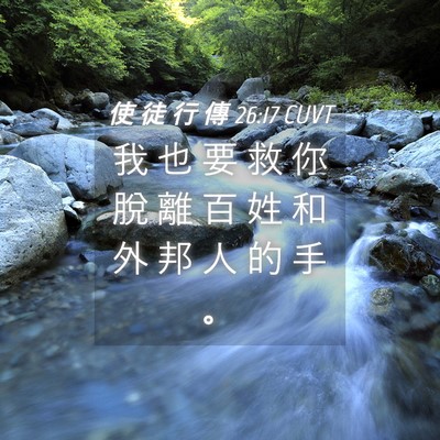 Picture 04 - 使 徒 行 傳 26:17 CUVT - 我 也 要 救 你 脫 離 百 姓 和 外 邦 - Bible Verse Picture