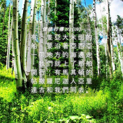Picture 04 - 使 徒 行 傳 27:2 CUVT - 有 一 隻 亞 大 米 田 的 船 ， 要 沿 - Bible Verse Picture