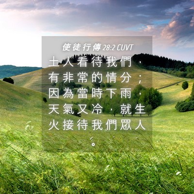 Picture 04 - 使 徒 行 傳 28:2 CUVT - 土 人 看 待 我 們 ， 有 非 常 的 情 - Bible Verse Picture