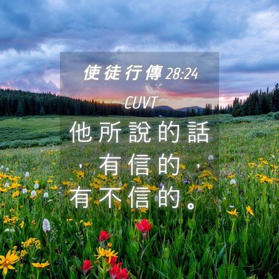 Picture 04 - 使 徒 行 傳 28:24 CUVT - 他 所 說 的 話 ， 有 信 的 ， 有 不 - Bible Verse Picture
