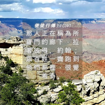 Picture 04 - 使 徒 行 傳 3:11 CUVT - 那 人 正 在 稱 為 所 羅 門 的 廊 下 - Bible Verse Picture