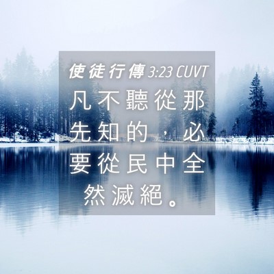 Picture 04 - 使 徒 行 傳 3:23 CUVT - 凡 不 聽 從 那 先 知 的 ， 必 要 從 - Bible Verse Picture