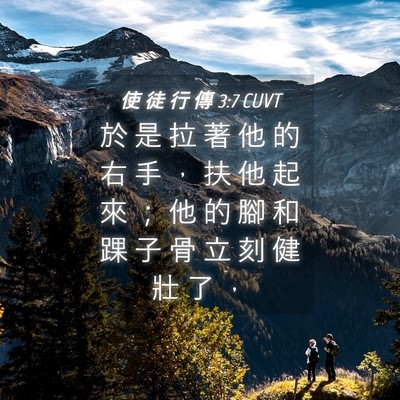 Picture 04 - 使 徒 行 傳 3:7 CUVT - 於 是 拉 著 他 的 右 手 ， 扶 他 起 - Bible Verse Picture