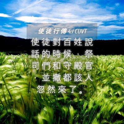 Picture 04 - 使 徒 行 傳 4:1 CUVT - 使 徒 對 百 姓 說 話 的 時 候 ， 祭 - Bible Verse Picture