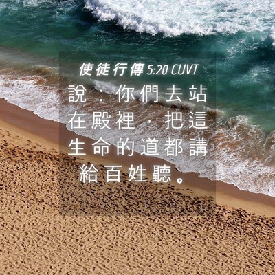 Picture 04 - 使 徒 行 傳 5:20 CUVT - 說 ： 你 們 去 站 在 殿 裡 ， 把 這 - Bible Verse Picture
