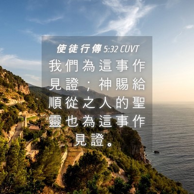 Picture 04 - 使 徒 行 傳 5:32 CUVT - 我 們 為 這 事 作 見 證 ； 神 賜 給 - Bible Verse Picture