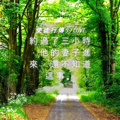 Picture 04 - 使 徒 行 傳 5:7 CUVT - 約 過 了 三 小 時 ， 他 的 妻 子 進 - Bible Verse Picture