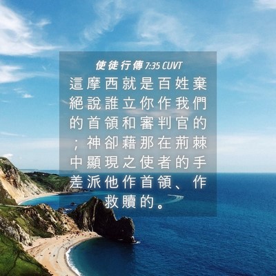 Picture 04 - 使 徒 行 傳 7:35 CUVT - 這 摩 西 就 是 百 姓 棄 絕 說 誰 立 - Bible Verse Picture