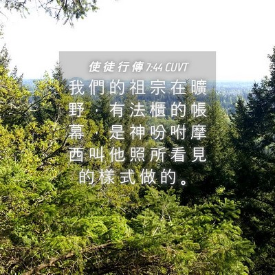 Picture 04 - 使 徒 行 傳 7:44 CUVT - 我 們 的 祖 宗 在 曠 野 ， 有 法 櫃 - Bible Verse Picture