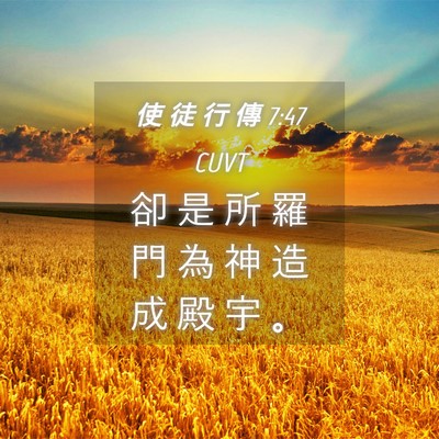 Picture 04 - 使 徒 行 傳 7:47 CUVT - 卻 是 所 羅 門 為 神 造 成 殿 宇 - Bible Verse Picture