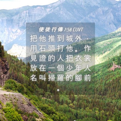 Picture 04 - 使 徒 行 傳 7:58 CUVT - 把 他 推 到 城 外 ， 用 石 頭 打 他 - Bible Verse Picture
