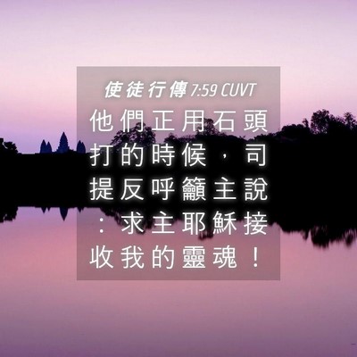 Picture 04 - 使 徒 行 傳 7:59 CUVT - 他 們 正 用 石 頭 打 的 時 候 ， 司 - Bible Verse Picture