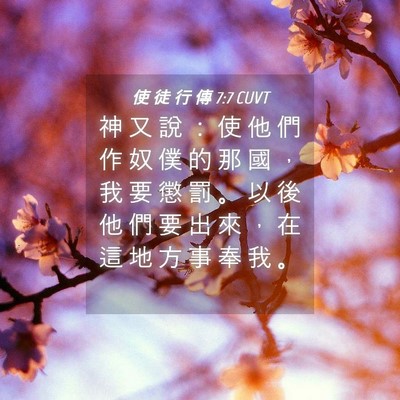 Picture 04 - 使 徒 行 傳 7:7 CUVT - 神 又 說 ： 使 他 們 作 奴 僕 的 那 - Bible Verse Picture