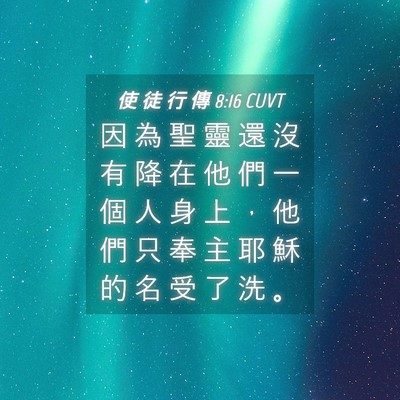 Picture 04 - 使 徒 行 傳 8:16 CUVT - 因 為 聖 靈 還 沒 有 降 在 他 們 一 - Bible Verse Picture