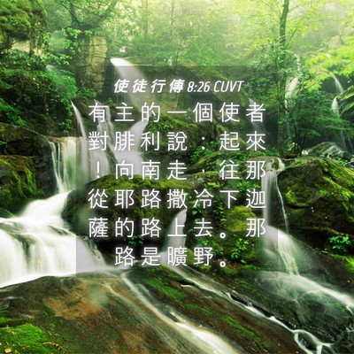 Picture 04 - 使 徒 行 傳 8:26 CUVT - 有 主 的 一 個 使 者 對 腓 利 說 ： - Bible Verse Picture