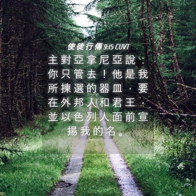 Picture 04 - 使 徒 行 傳 9:15 CUVT - 主 對 亞 拿 尼 亞 說 ： 你 只 管 去 - Bible Verse Picture